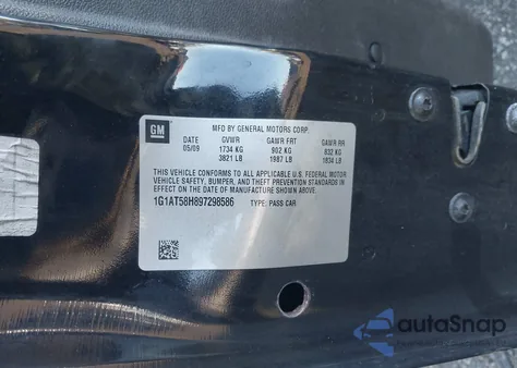 2009 Chevrolet Cobalt Lt из США, поврежденный, VIN 1G1AT58H897298586